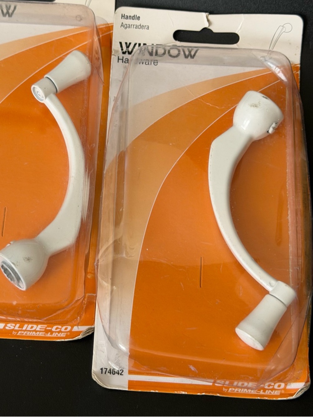 White Window Hardware Handle - Pair (Packaged)